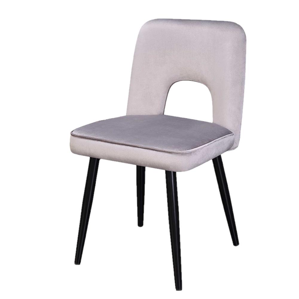 Nancy Chair Set Of 2 - Gray Velvet/Black Legs By 4D Concepts | Dining Chairs | Modishstore - 2