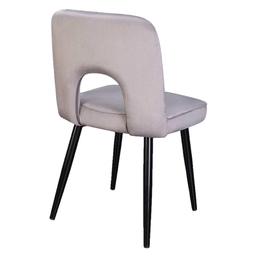Nancy Chair Set Of 2 - Gray Velvet/Black Legs By 4D Concepts | Dining Chairs | Modishstore - 3