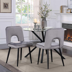 Nancy Chair Set Of 2 - Gray Velvet/Black Legs By 4D Concepts