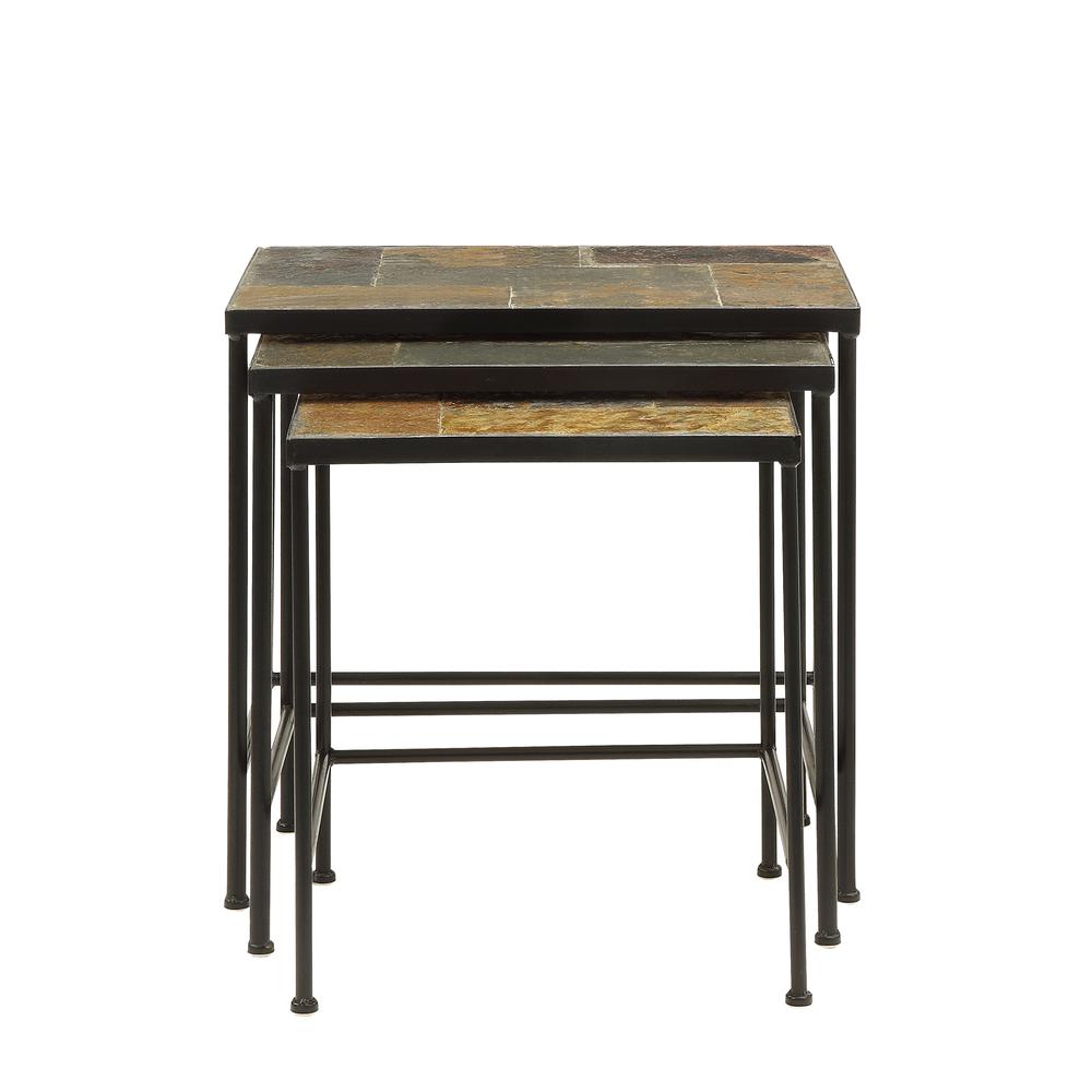 3 Piece Nesting Tables W/ Slate Tops By 4D Concepts | Nesting Tables | Modishstore - 2