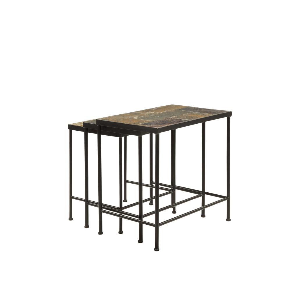3 Piece Nesting Tables W/ Slate Tops By 4D Concepts | Nesting Tables | Modishstore - 3