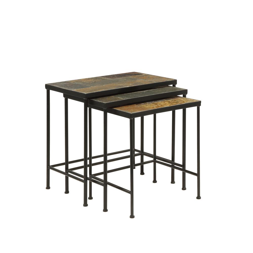 3 Piece Nesting Tables W/ Slate Tops By 4D Concepts | Nesting Tables | Modishstore - 4