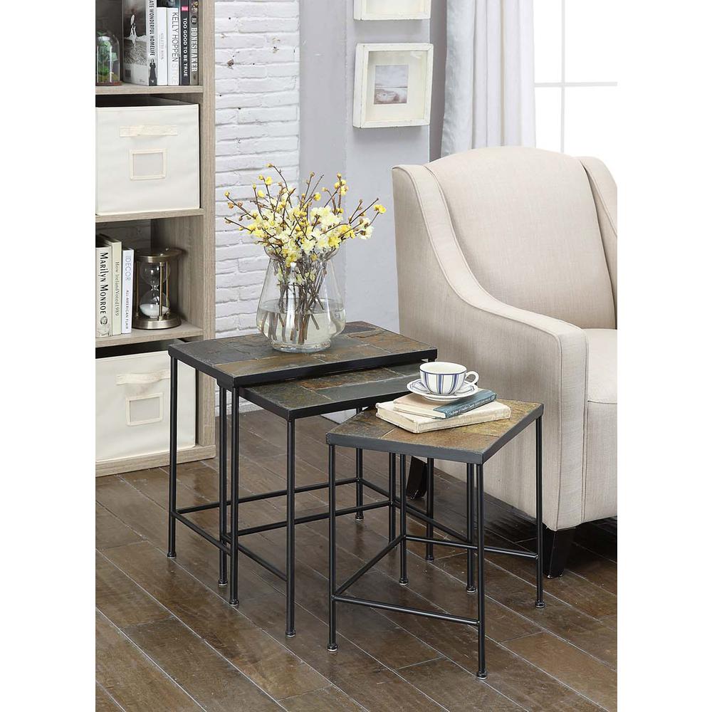 3 Piece Nesting Tables W/ Slate Tops By 4D Concepts | Nesting Tables | Modishstore