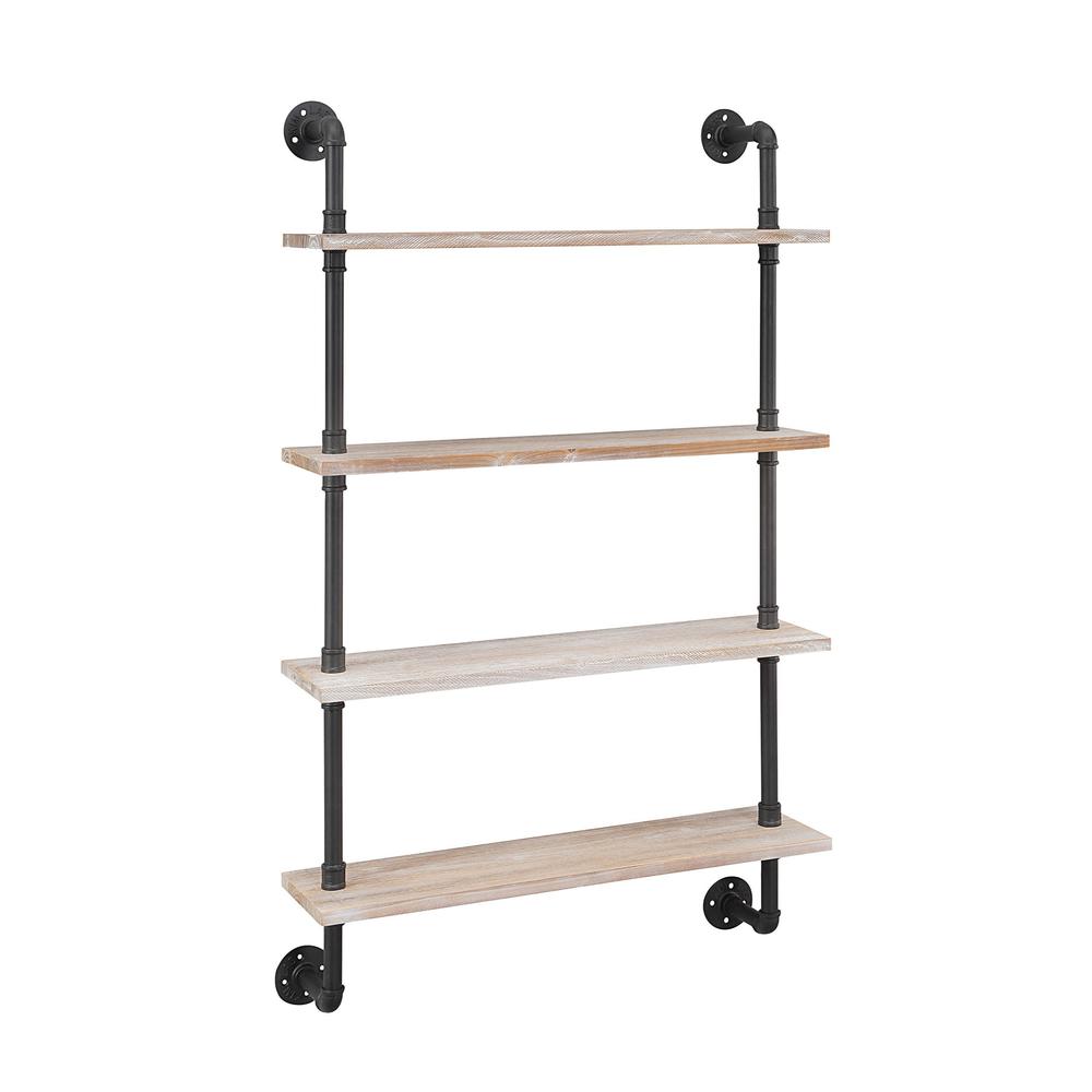 Claremont Industrial Piping Hang/Floor 4 Shelf By 4D Concepts | Wall Shelf | Modishstore - 2