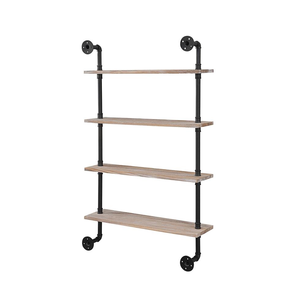 Claremont Industrial Piping Hang/Floor 4 Shelf By 4D Concepts | Wall Shelf | Modishstore - 3