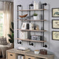 Claremont Industrial Piping Hang/Floor Double Wide 4 Shelf By 4D Concepts | Shelves & Shelving Units | Modishstore - 4