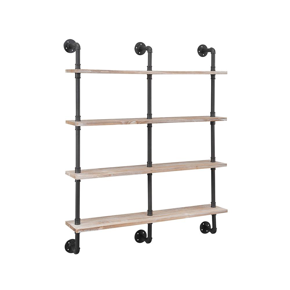 Claremont Industrial Piping Hang/Floor Double Wide 4 Shelf By 4D Concepts | Shelves & Shelving Units | Modishstore - 2