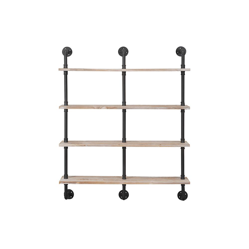 Claremont Industrial Piping Hang/Floor Double Wide 4 Shelf By 4D Concepts | Shelves & Shelving Units | Modishstore - 3