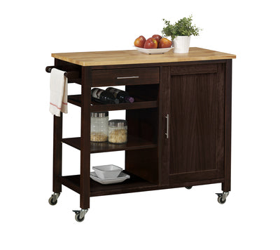 Calgary Cart With Wood Top By 4D Concepts | Kitchen Carts | Modishstore - 2