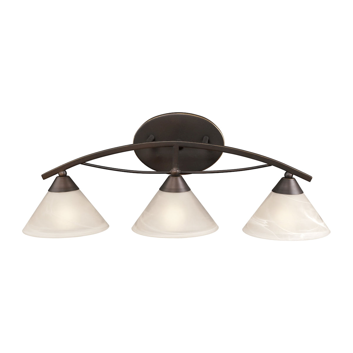 Elysburg 3-Light Vanity Lamp in Oil Rubbed Bronze with White Marbleized Glass ELK Lighting | Vanity Light | Modishstore