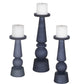 Uttermost Cassiopeia Blue Glass Candleholders, S/3 | Modishstore | Candle Holders-3