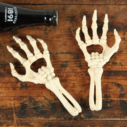 HomArt Skeleton Hand Bottle Opener - Cast Iron - Set of 6 - Feature Image | Modishstore | Holiday