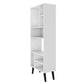 Manhattan Comfort Warren Tall Bookcase 1.0   with 8 Shelves in White with Black Feet | Bookcases | Modishstore-2
