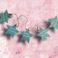 Christmas Star Ornament- String of 5- Silver/Green/Golden/Red-3