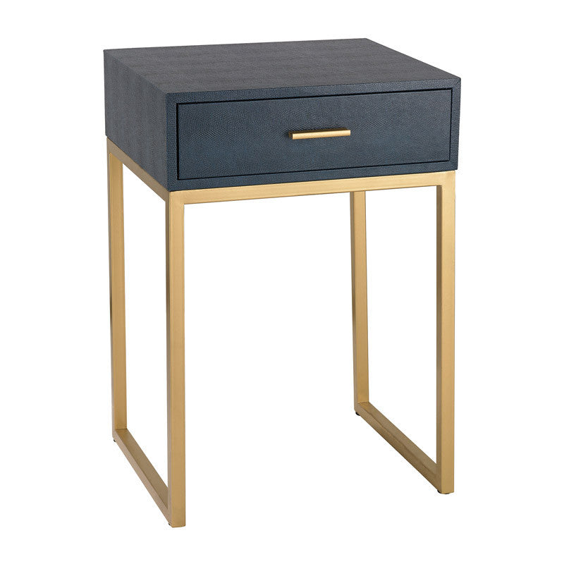 Sterling Industries Shagreen Side Table In Navy | Modishstore | Side Tables