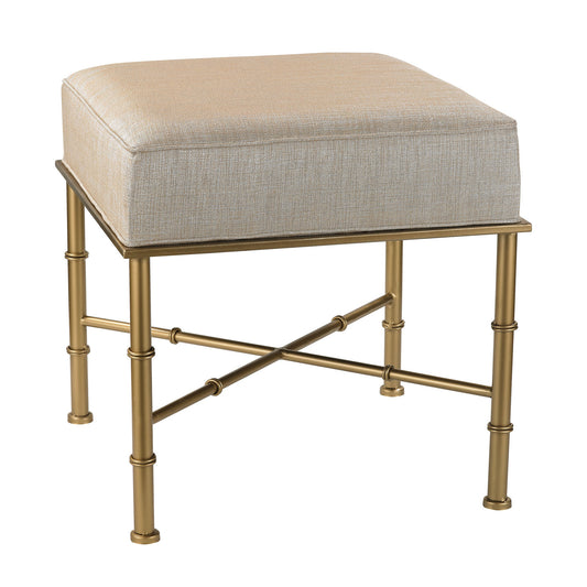Sterling Industries Gold Cane Bench in Cream Metallic | Modishstore | Stools & Benches