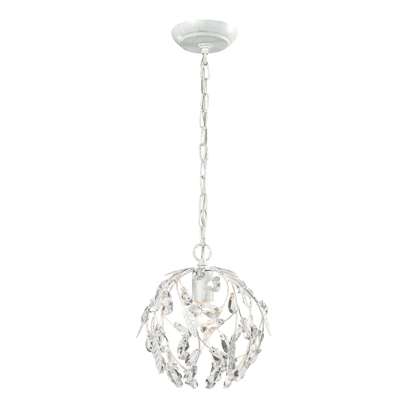 Circeo 1-Light Mini Pendant in Antique White with Crystal ELK Lighting | Pendant Lamps | Modishstore