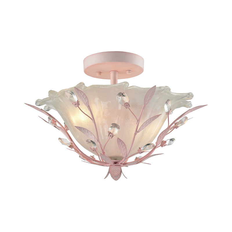 ELK Circeo 2-Light Semi Flush in Light Pink with Frosted Hand-formed Glass ELK Lighting | Ceiling Lamps | Modishstore