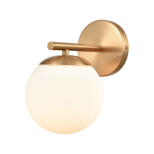 Hollywood Blvd. Vanity Light in Satin Brass with Opal White Glass by ELK Lighting | Modishstore | Wall Lamps