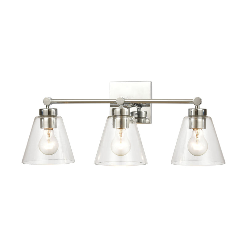 East Point 3-Light Vanity Light with Clear Glass by ELK Lighting | Modishstore | Wall Lamps