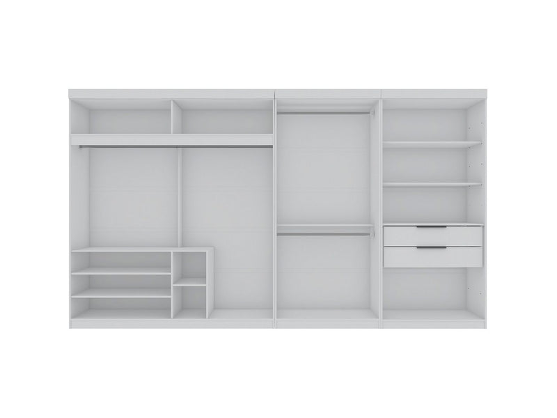 Manhattan Comfort Mulberry White 3-Sectional Open Hanging Module Wardrobe Closet | Armoires & Wardrobes | Modishstore