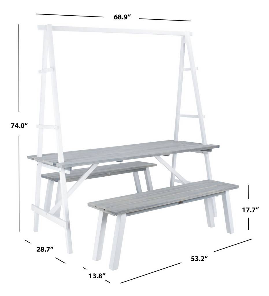 Safavieh Willamy 3 Pc Dining Set | Outdoor Dining Sets |  Modishstore  - 5
