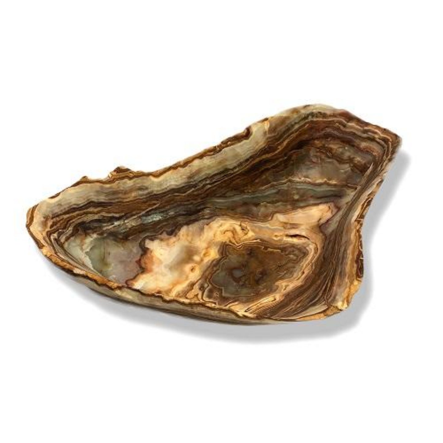 Raw Edge Onyx Bowl - Large- Amber/Tan/Grey | ModishStore | Decorative Bowls