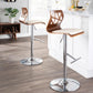 Folia Mid-Century Modern Adjustable Barstool with Swivel in Walnut and Cream Faux Leather By LumiSource - Set of 2 | Bar Stools | Modishstore