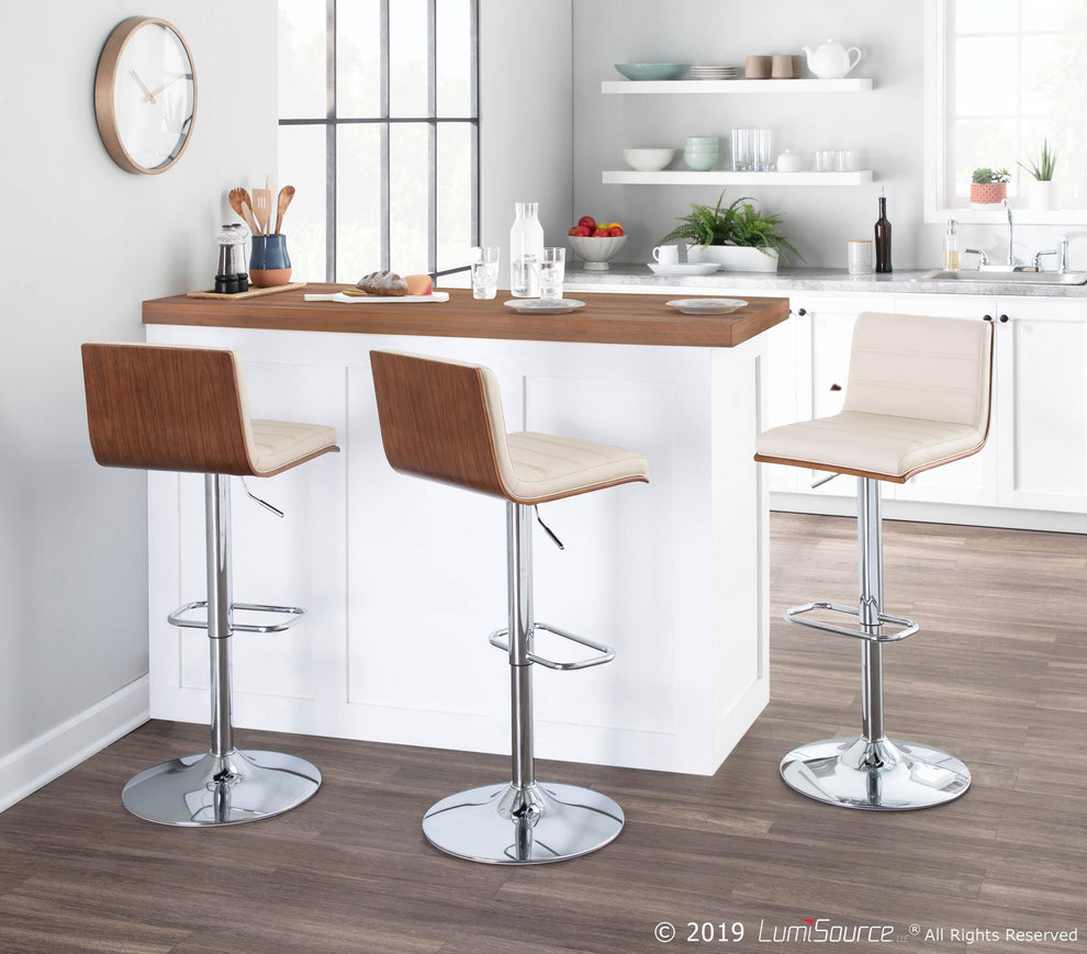 Valencia Adjustable Barstool - Set of 2 Black  By LumiSource | Bar Stools | Modishstore - 18