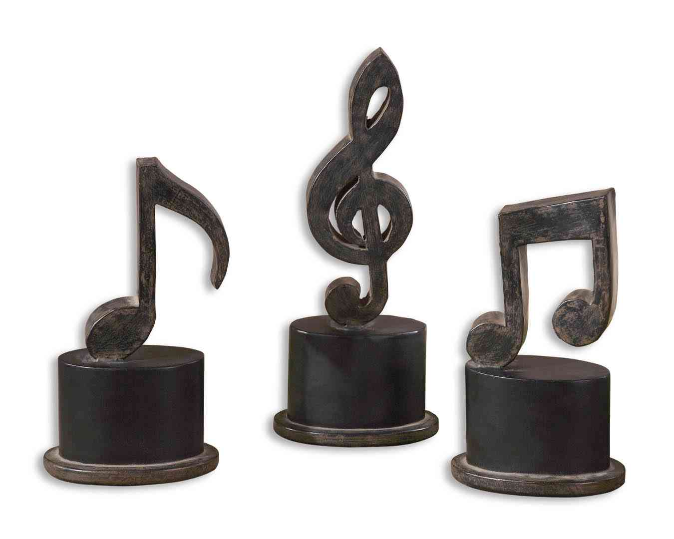 Uttermost Music Notes Metal Figurines,Set Of 3 | Figurines | Modishstore