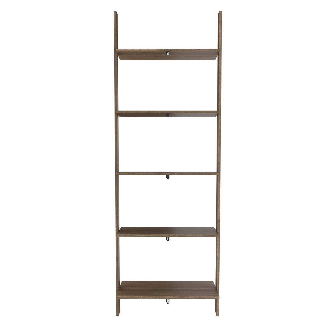 Manhattan Comfort Cooper 5-Shelf  Floating Ladder Bookcase in Oak | Bookcases | Modishstore-2