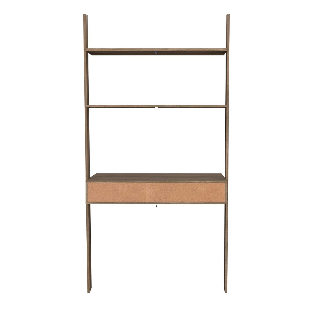 Manhattan Comfort Cooper Ladder Desk with 2 Floating Shelves in Oak | Desks | Modishstore-3