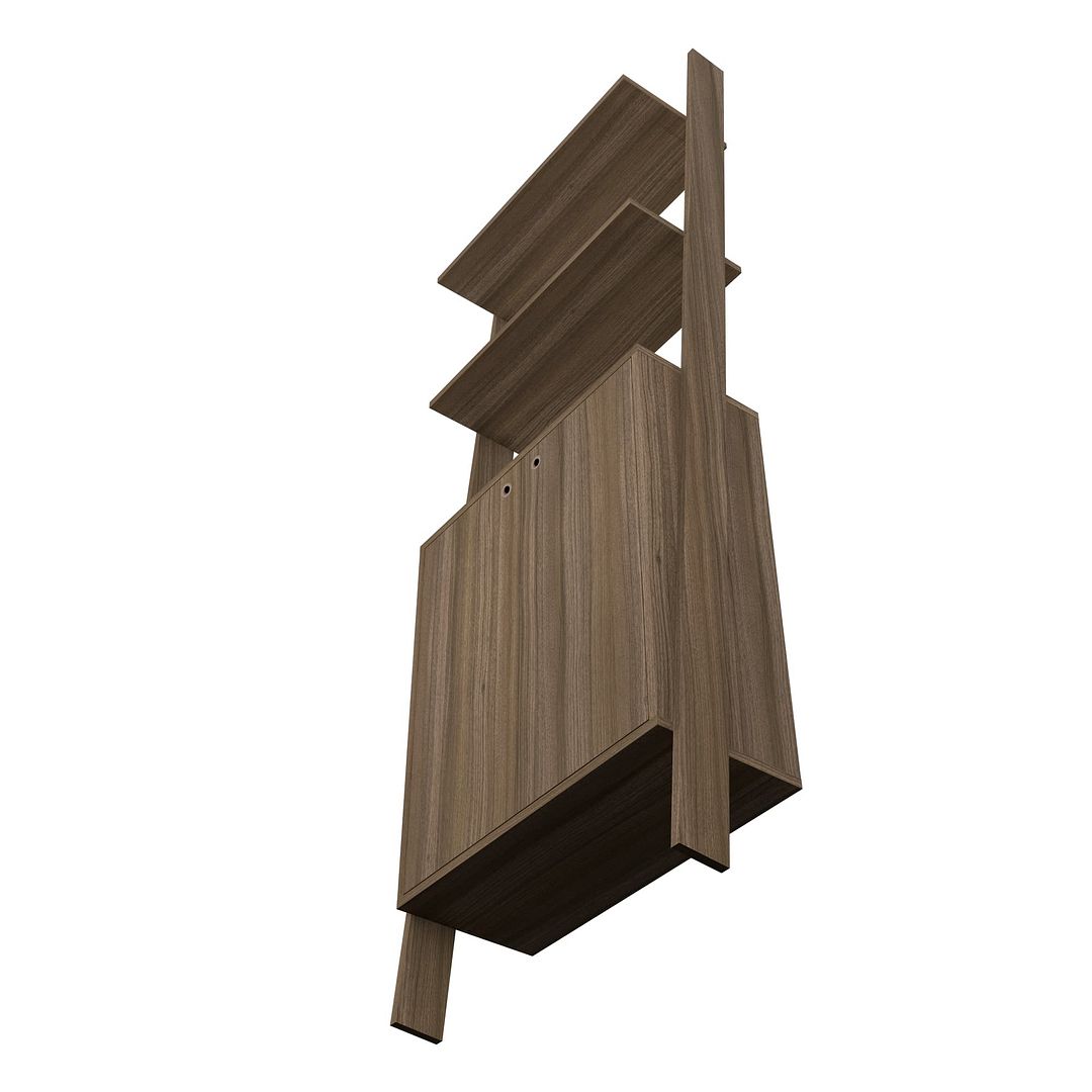 Manhattan Comfort Cooper Ladder Display Cabinet with 2 Floating Shelves  in Oak | Cabinets | Modishstore-3