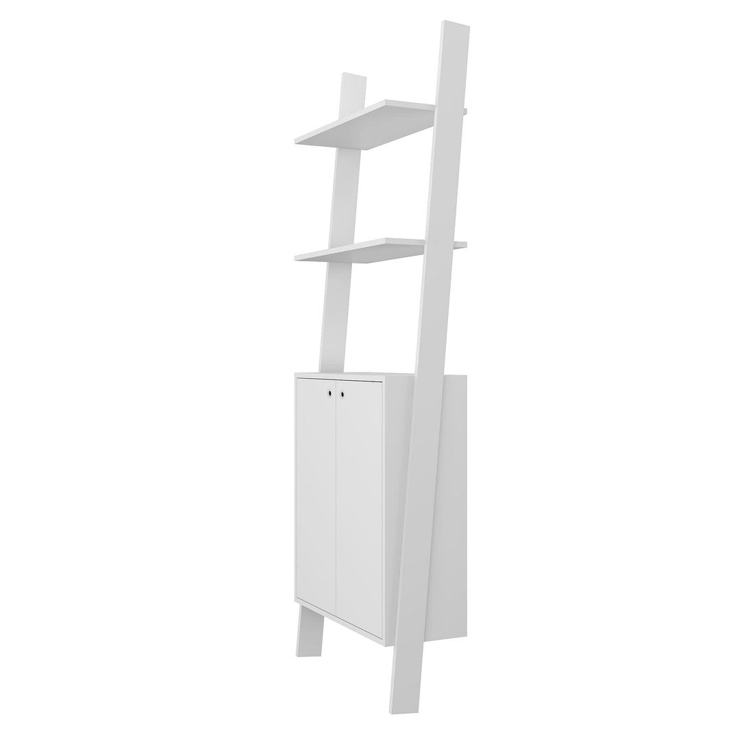 Manhattan Comfort Cooper Ladder Display Cabinet with 2 Floating Shelves  in White | Cabinets | Modishstore-3