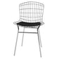 Manhattan Comfort Madeline Metal Chair with Seat Cushion  in Silver and Black | Chairs & Recliners | Modishstore