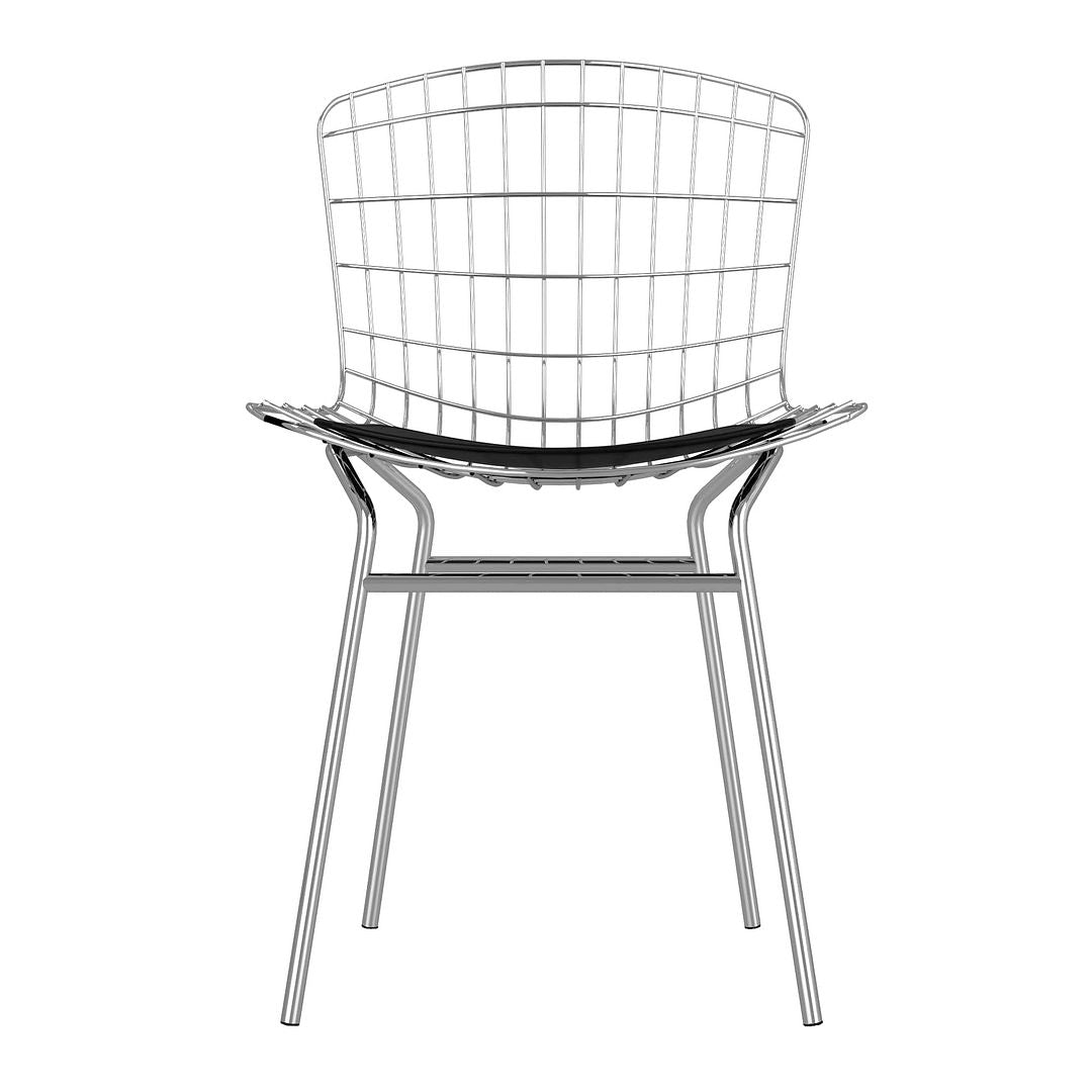 Manhattan Comfort Madeline Metal Chair with Seat Cushion  in Silver and Black | Chairs & Recliners | Modishstore-10