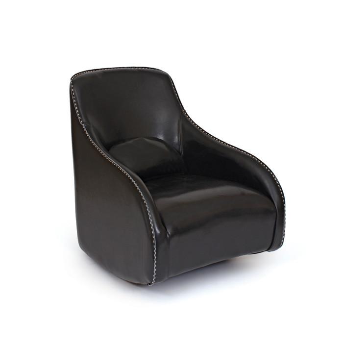 Black Contemporary Style Leather Chair by GO Home