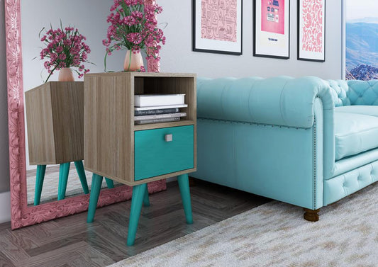 Accentuations by Manhattan Comfort Abisko Stylish Side Table with 1 Cubby and 1 Drawer | Side Tables | Modishstore