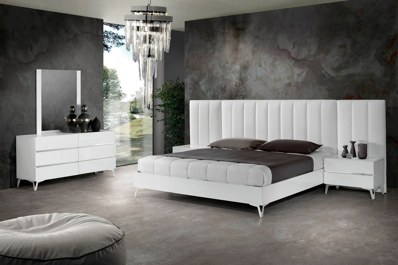 Nova Domus Angela - Italian Modern White Eco Leather Bed | Modishstore | Beds-4