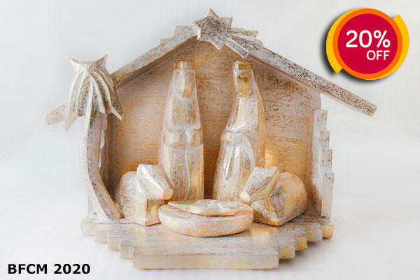 Rustic Teak Carved Nativity Set by Artisan Living ALX102-3