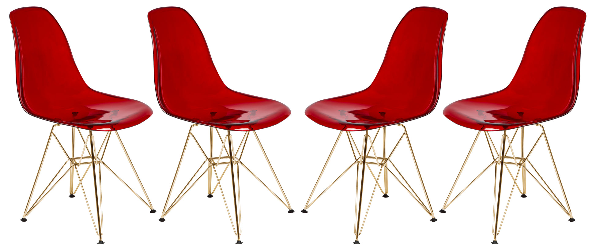 LeisureMod Cresco Molded Eiffel Side Chair with Gold Base, Set of 4 | Side Chairs | Modishstore - 2