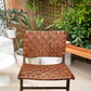 Milan Leather Woven Lounge Chair by Artisan Living ALF213 | ModishStore | Accent Chairs