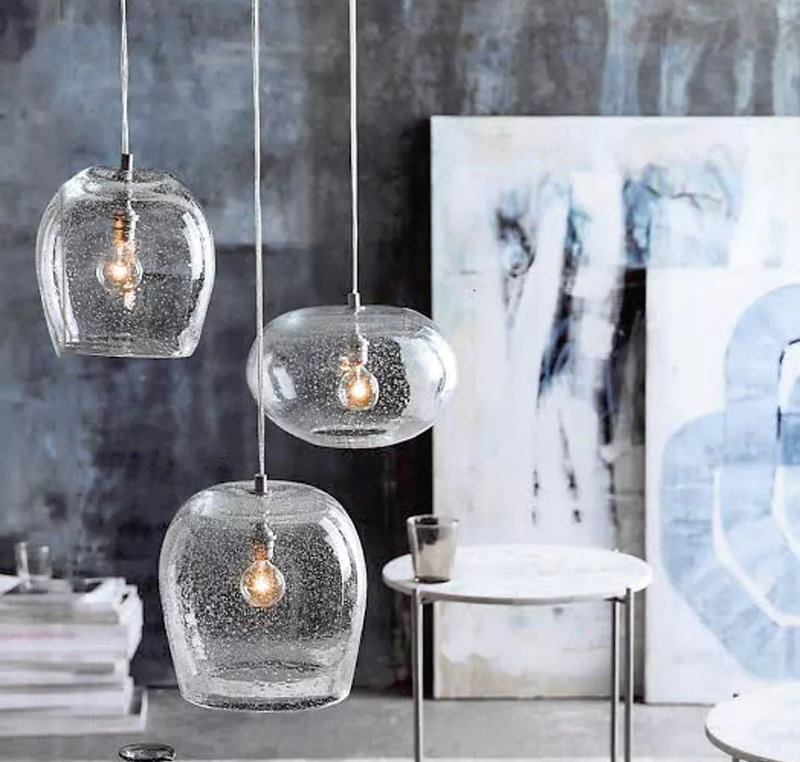 Seeded glass best sale pendant lights