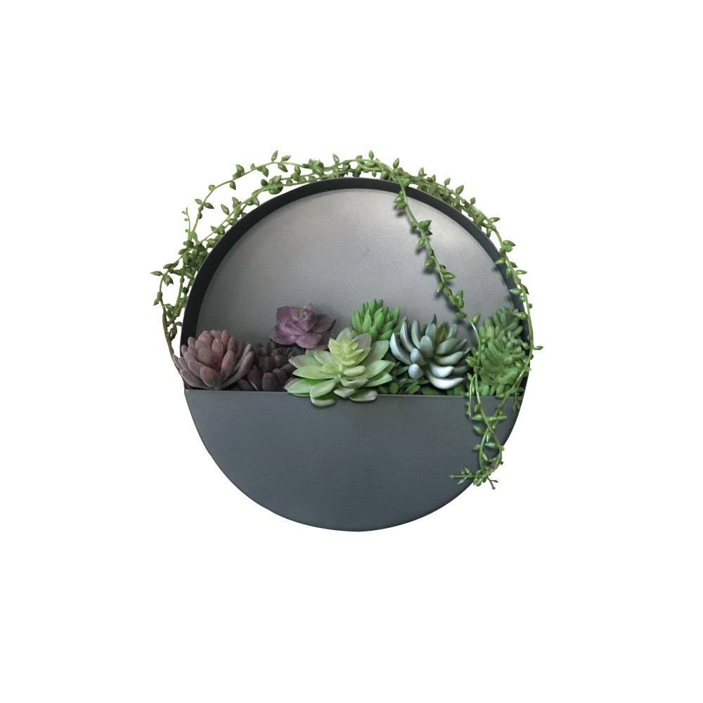 round succulent wall planter Wall Planters, Iron Indoor/Outdoor Circle & Semi Circle – Modish Store