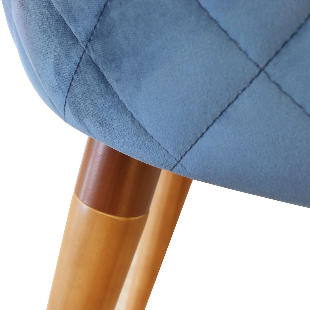 Manhattan Comfort Kari Velvet Matelassé Accent Chair in Blue - Set of 2 | Accent Chairs | Modishstore-2