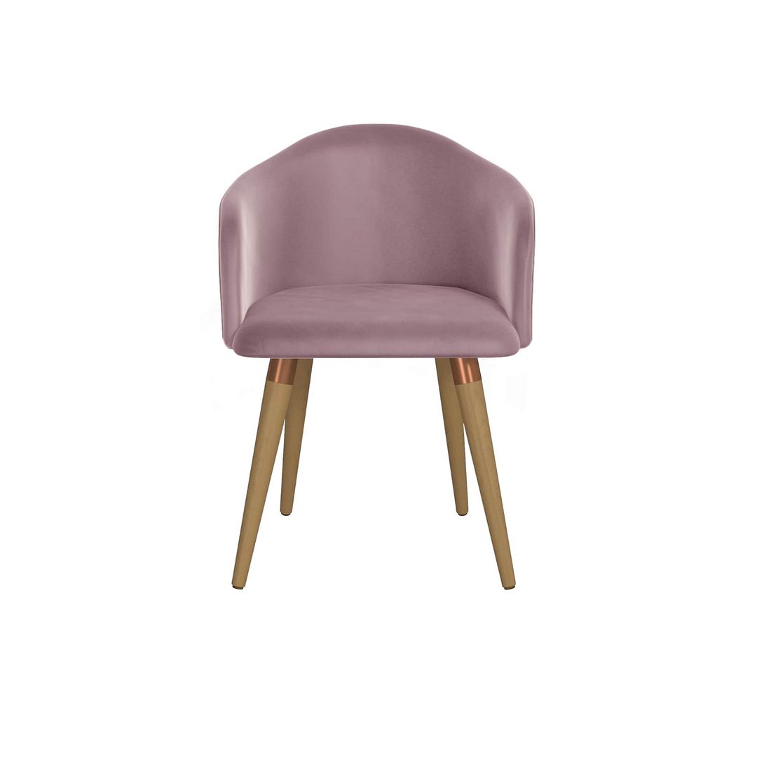 Manhattan Comfort Kari Velvet Matelassé Accent Chair in Rose Pink - Set of 2 | Accent Chairs | Modishstore-3
