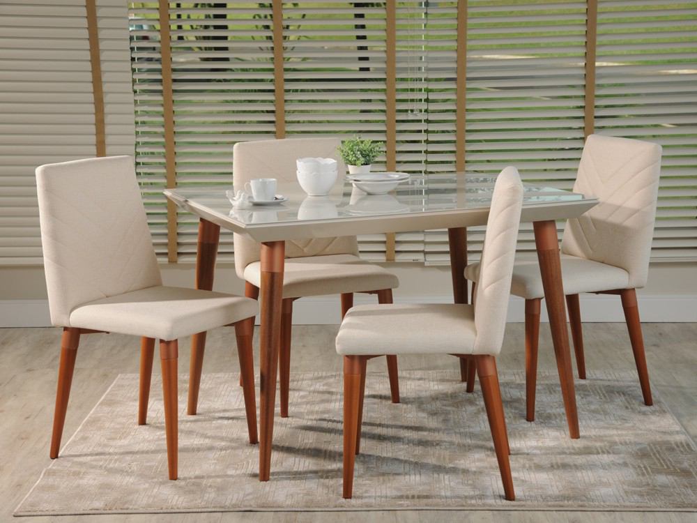 Manhattan Comfort 5-Piece Utopia 47.24" Dining Set with 4 Dining Chairs | Dining Sets | Modishstore-6