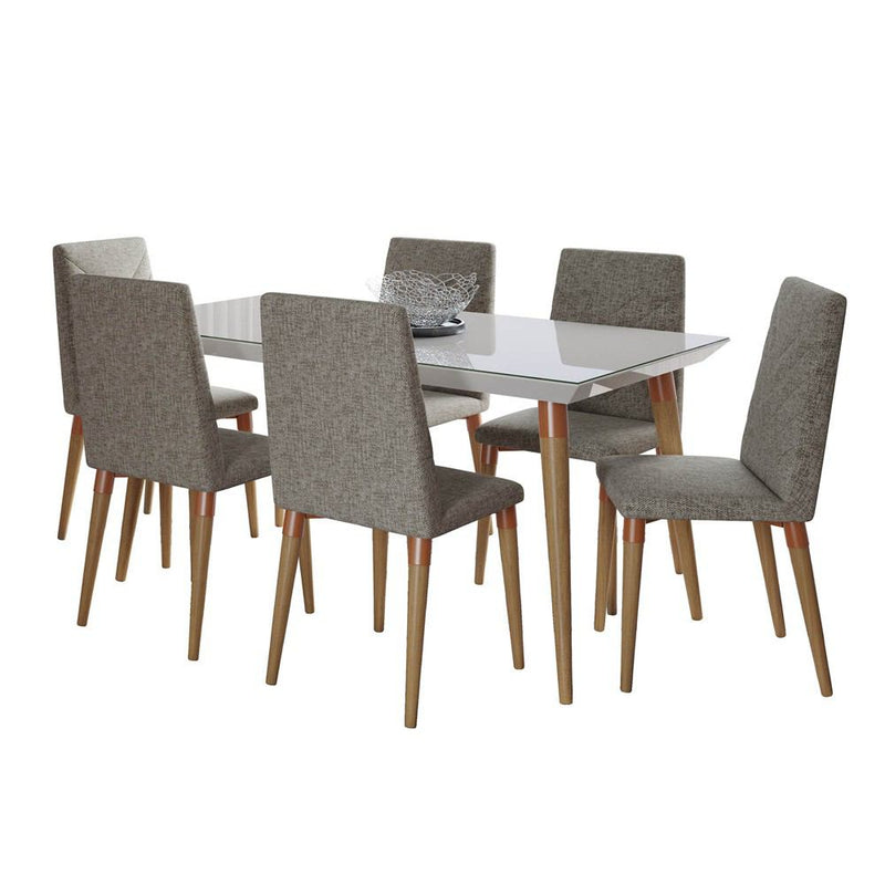 Manhattan Comfort 7-Piece Utopia 62.99" Dining Set with 6 Dining Chairs | Dining Sets | Modishstore-17