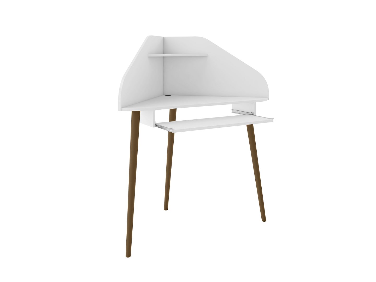 Manhattan Comfort Bradley 2-Piece Cubicle Section Desk with Keyboard Shelf in White | Desks | Modishstore-2