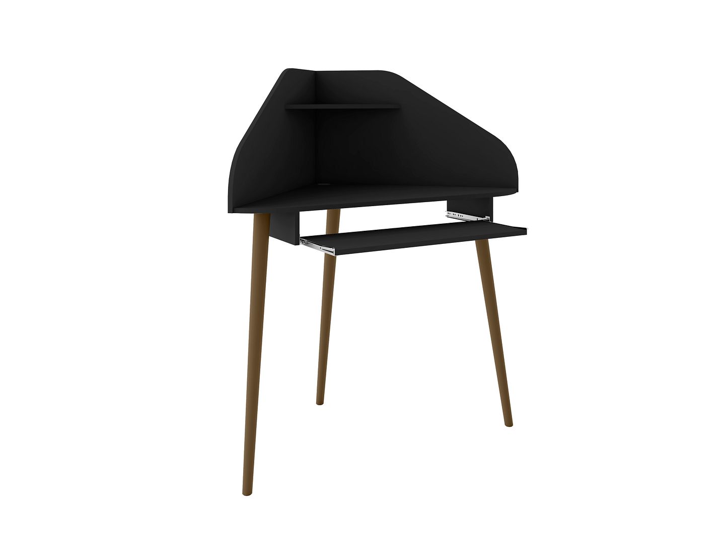 Manhattan Comfort Bradley 2-Piece Cubicle Section Desk with Keyboard Shelf in Black | Desks | Modishstore-2